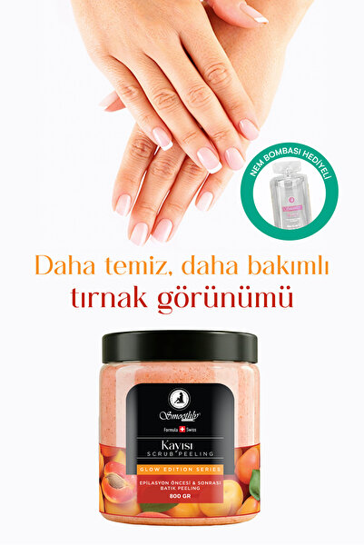 Smoothly Kayısı Peeling 800 G. Epilasyon Sonrası Vücut Peelingi Batık & Çilek Bacak Onarıcı