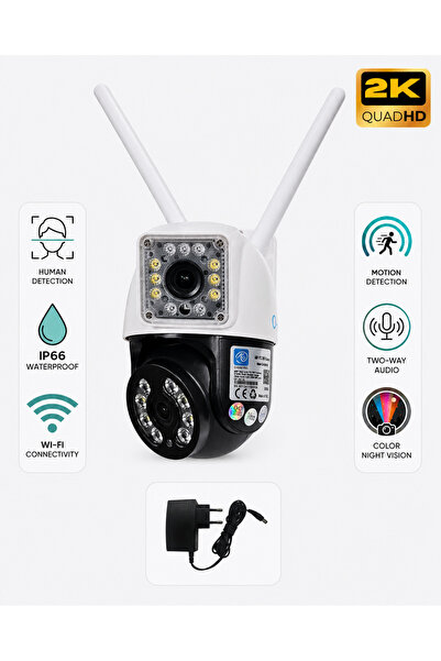 O-KAM 3012 Çift Lensli 3MP+3MP WiFi PTZ Güvenlik Kamerası – Hareket Takipli, ...