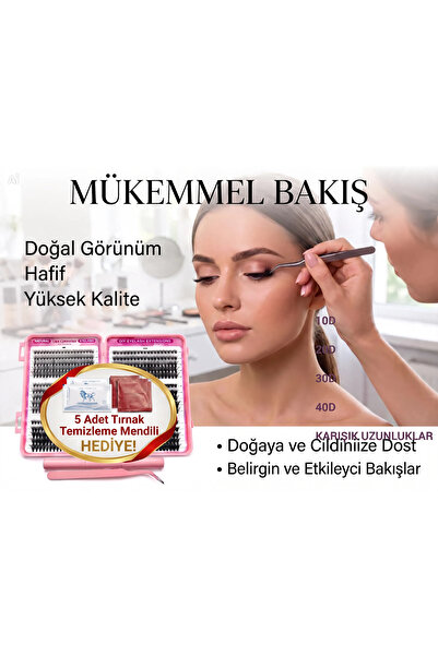 lion cosmetics 600 Adet 10D 20D 30D 40D Takma Kirpik Küme Seti Kitap Mix Cımbız Yapıştırıcı Fırça dahil