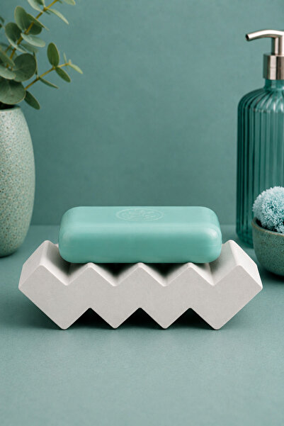 betonmall Bathroom Kitchen Toilet Concrete Solid Soap Dish Zigzag Model