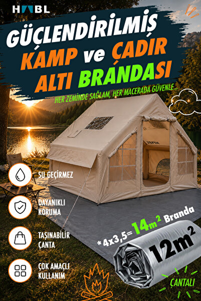 habl Güçlendirilmiş Su Geçirmez Kamp ve Çadır Altı Brandası - 12m2 ÇAdırlar İ...