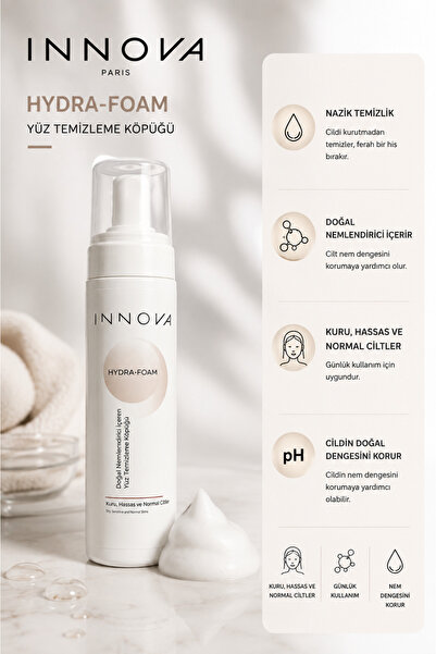 Innova Hydra-Foam Kuru Hassas ve Normal Ciltler İçin Doğal Nemlendiricili Yüz...