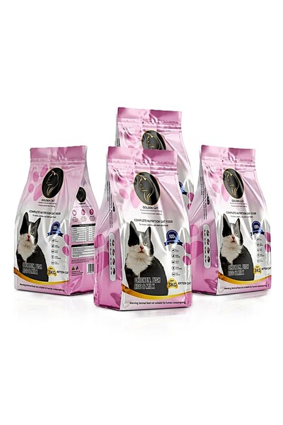 Golden cat Cat Dry Food Chicken Fish Egg & Milk Flavor 3kg x 4 Bags (Total 12...