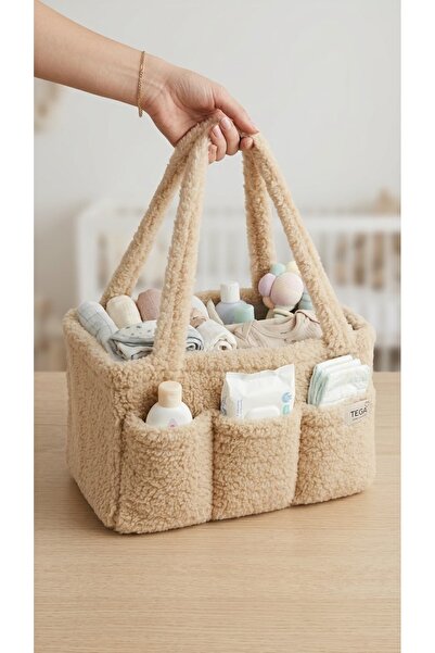 BEBİS Multi-Purpose Thick Teddy Mother Baby Care Bag, Closet Organizer
