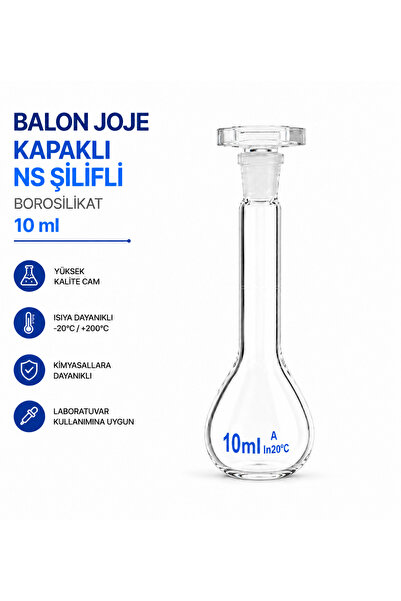 Labolist Balon Joje Kapaklı Ns Şilifli Borosilikat 10 ml