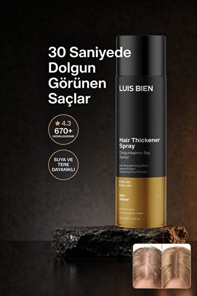 Luis Bien Saç Dolgunlaştırıcı Sprey Sarı 100 ml – Kellik Kapatıcı Topik Fiber...