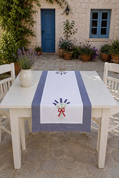 ÖDEL BULDAN Lavender Embroidered 50X130 cm Runner with Border