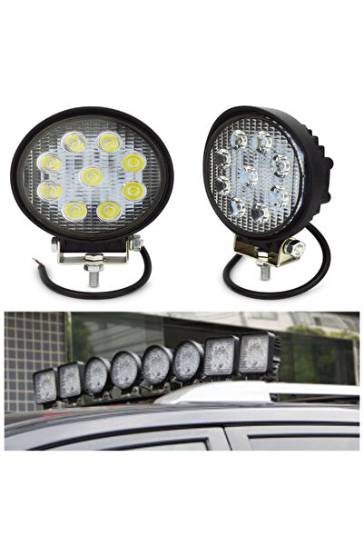 Universal Led Yuvarlak Çalışma Lambası 9 Ledli 27W- Off Road Sis Lambası