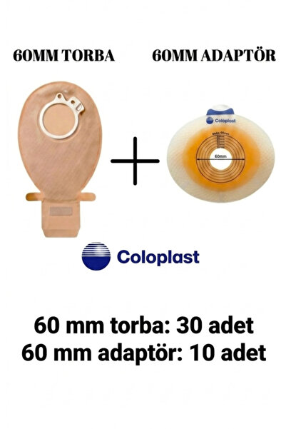 Coloplast Kolostomi Torbası 60 mm 30 adet + Kolostomi adaptörü 60 mm 10 adet