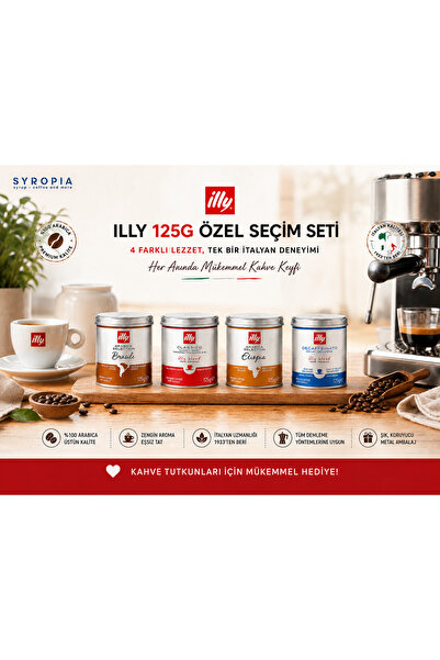 illy 125 Gr Öğütülmüş Kahve 4’lü Özel Seçim Seti