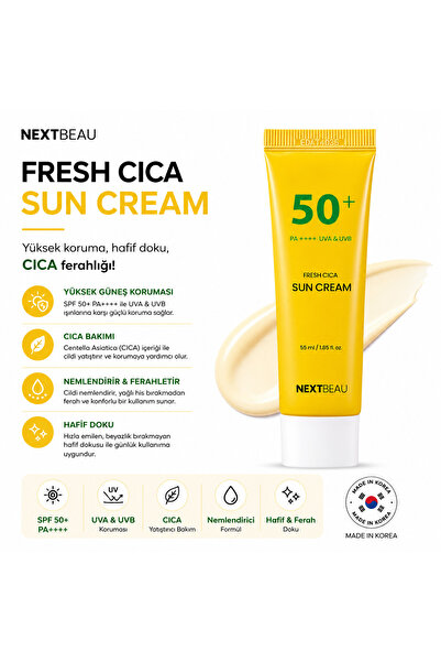 NEXTBEAU Kore Kozmetik Akne Karşıtı Aydınlatıcı Cica Güneş Kremi Spf 50 Pa
