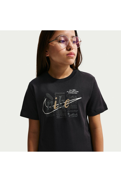 Nike K NSW TEE CLUB SCRIPT II0278-010 Μαύρο