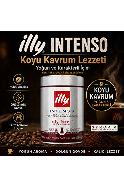 illy Intenso Ground Coffee 250 g – Dark Roast 100% Arabica