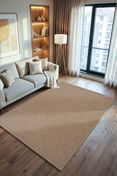 Koza Halı Fresco Soft Natural Iskandinav Yıkanabilir Bordürlü Halı Kilim Balk...