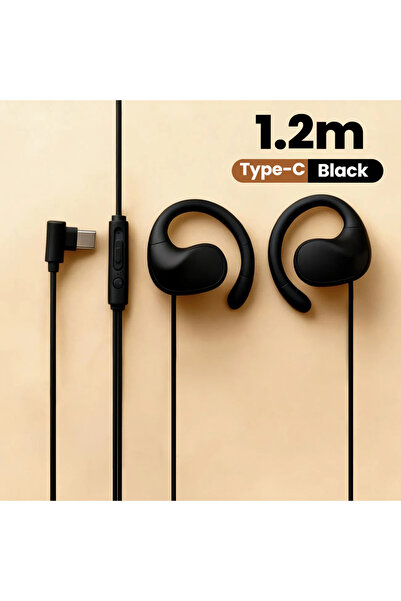 Choice4 1.2M type c black Type C Wired Over-Ear Headphones With Microphone fo...