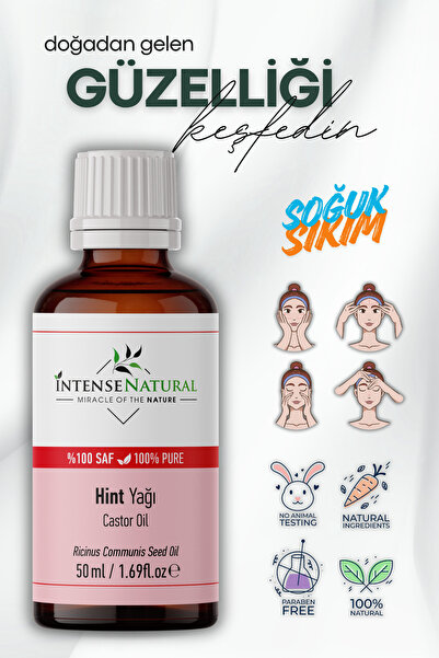 Intense Natural Hint Yağı Soğuk Sıkım 50 ml %100 Saf Ve Doğal Castor Oil
