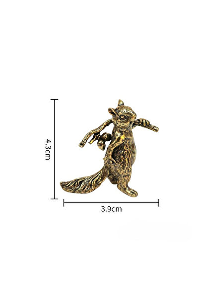 Choice Light Grey Squirrel Brass Animal Figure Home Decor Office Desk Decorat...