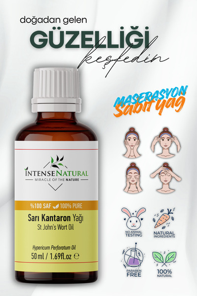 Intense Natural Sarı Kantaron Yağı 50 ml %100 Saf ve Doğal St John's Wort Oil