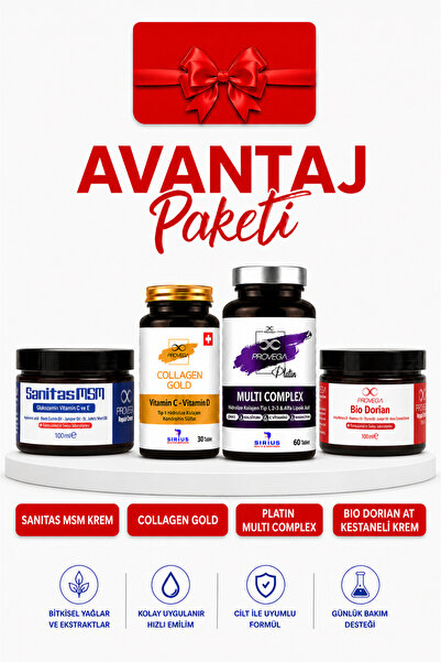 Provega Avantaj Paket -Sanitas MSM Krem - Collagen Gold Tip-2 Hidrolize Kolaj...