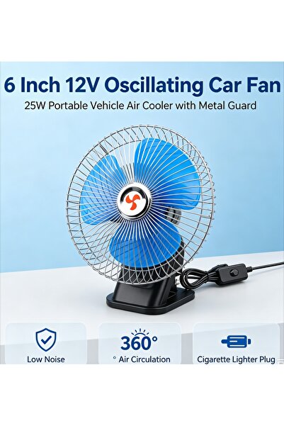 Choice New Mini Electric Low Noise 6 inch 12V 25W Portable Vehicle Auto Car O...
