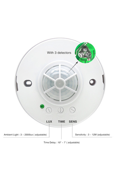 Choice LED Light Switch with PIR Motion Sensor with 3 Detectors, 110V~240V, 3...