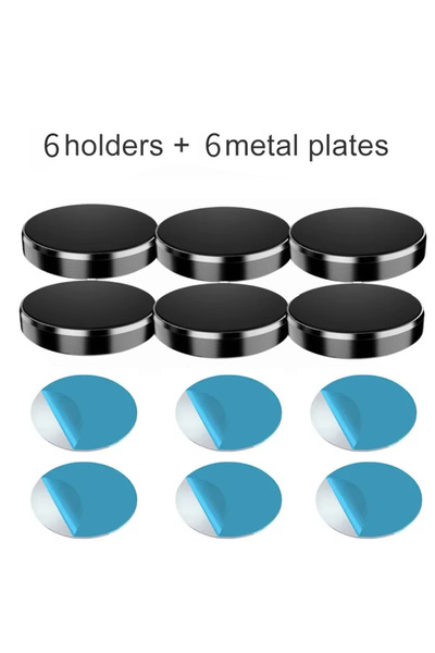 Choice 6pcs Black Magnetic Car Phone Holder Universal Car Phone Stand for iPh...