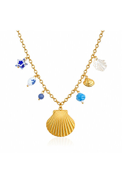 FIERA JEWELRY Sea Charm Steel Gold Women's Necklace