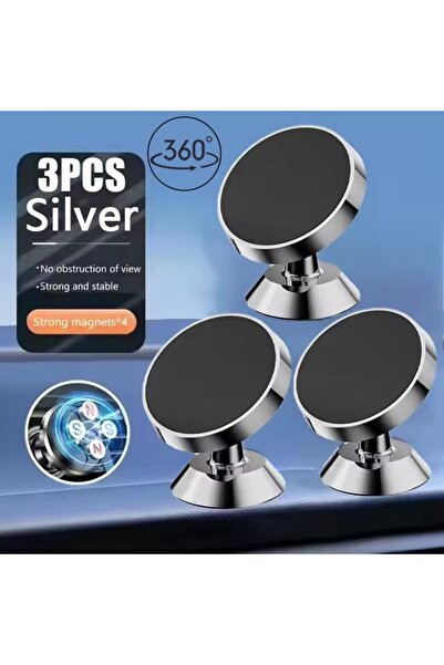 Choice5 3PCS Silver Magnetic Car Phone Holder Mobile Cell Phone Holder Stand ...