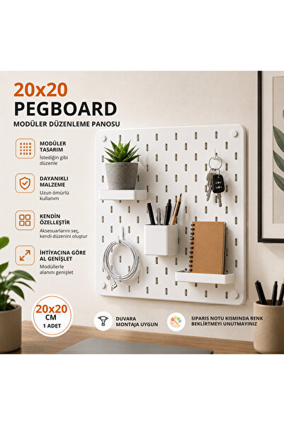 Basart 3D Yazıcı Üretimi Modüler Duvar Organizer Paneli – Pegboard Düzenleyici