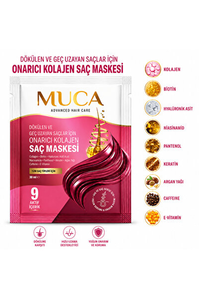 MUCA Kolajen Saç Maskesi Dökülen ve Geç Uzayan Saçlar İçin Onarıcı Kolajen Sa...
