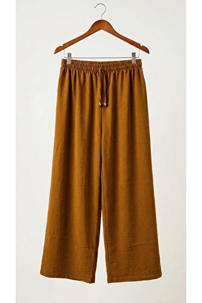 Ayrobin kumaş geniş paça rahat pantolon
