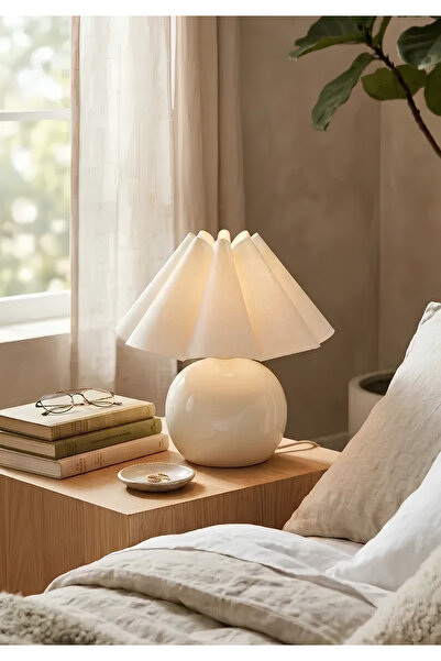 HOMİNG Soho Ekru Kumaş Modern Abajur 242435