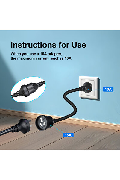 Choice 15A plug to 10A NZ EV Charging Power Adapter 15A AU Plug to 10A AU NZ ...