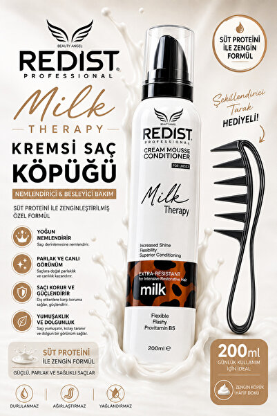 Redist Milk Therapy Saç Bakım Köpüğü 200 ml – Süt Proteini ile Nemlendirici v...