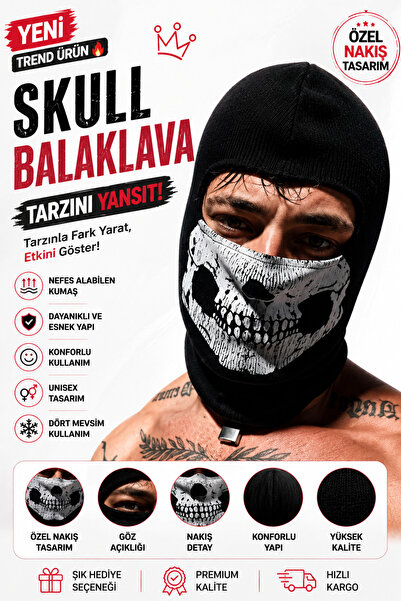 FG KONNİCHİWA Call Of Duty Ghost Kar maskesi Balaklava Maskesi VE DÜZ DESENLİ...
