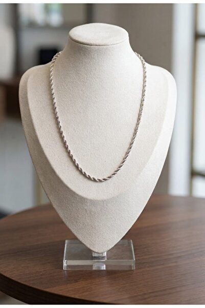 asd accessory Twisted Chain 5mm Thick Silver Color Unisex Model (Women/Men) S...