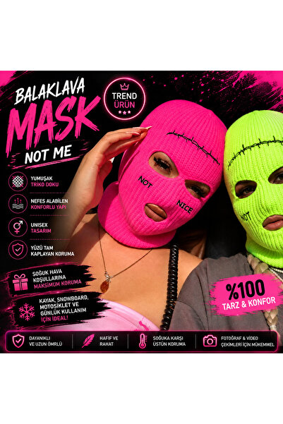 Genel Markalar Not Nice Dikenli Tel Not Nice Renkli Kar Maskesi Balaklava