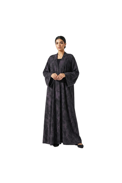 DODOLIZA Women's Long Abaya with Subtle Pattern, Wide Sleeves, Loose Fit