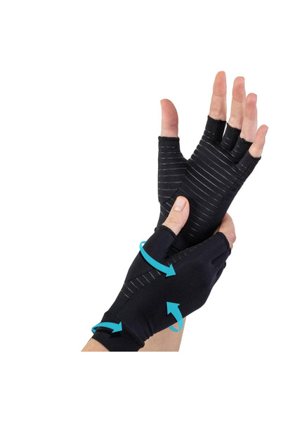 Choice3 S black 1Pair Copper Arthritis Gloves for Hand Pain Relief, Rheumatoi...