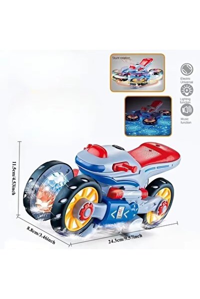 choice2 Spin Motorcycle Deformation Motorcycle Toy Stunt Rotating Universal C...