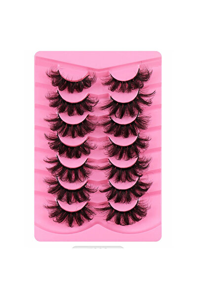 Choice 0.10mm D Black 7 Pairs 3D Mink Lashes Bulk Russian Volume Fluffy Natur...