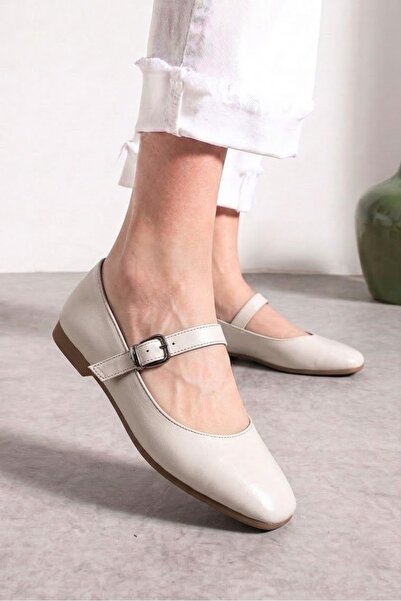 İmerShoes Daily Women's Ballerinas Oval Toe Simple Stylish Low Heeled Buckle ...