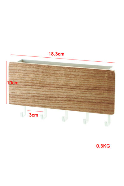 Choice1 Khaki Wall Hanging Bamboo Key Hanger Holder Wall Organizer Rectangle ...