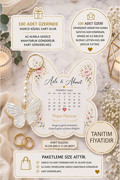 Emtory Home Kelebek Etkisi | 10'lu Kelebek Anahtarlık Hediye - Nişan Hediyesi...