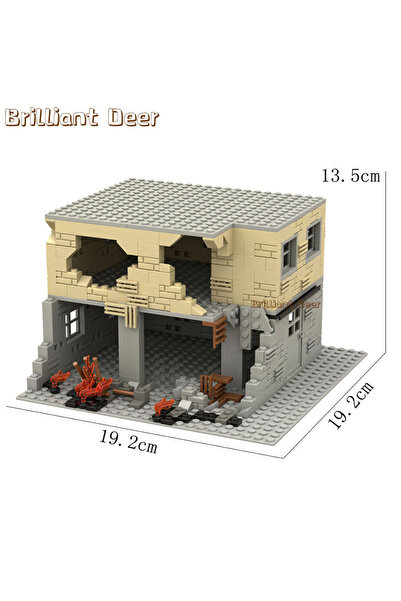 Brilliant Deer مجموعة مكعبات بناء 503 قطعة لمشاهد مبانٍ مدمرة ومهجورة من الحر...