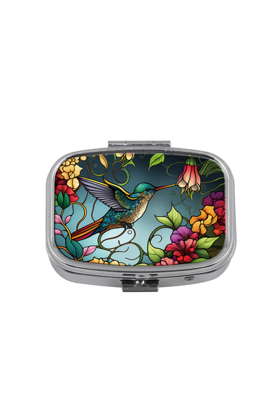 Choice1 3 Animals Pattern 2 Compartments Metal Medicine Box Portable Travel D...