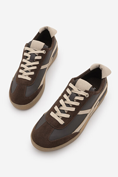 Marjin Women's Sneaker Lace-Up Sports Shoes Alvena Brown Suede