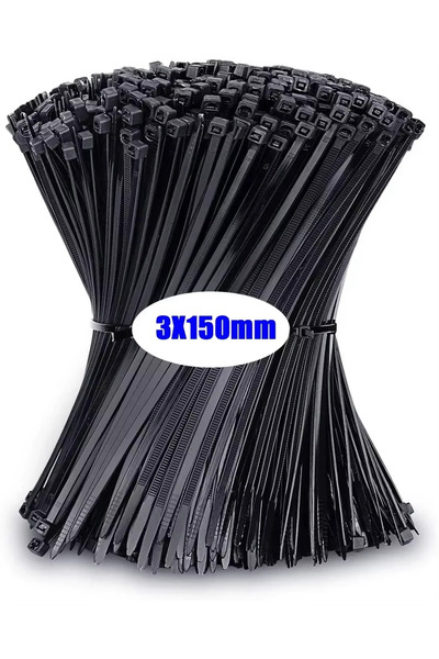 Choice4 Black-3x150mm 100pc 10-1000 pcs plastic clamping collar rilsan Cable ...