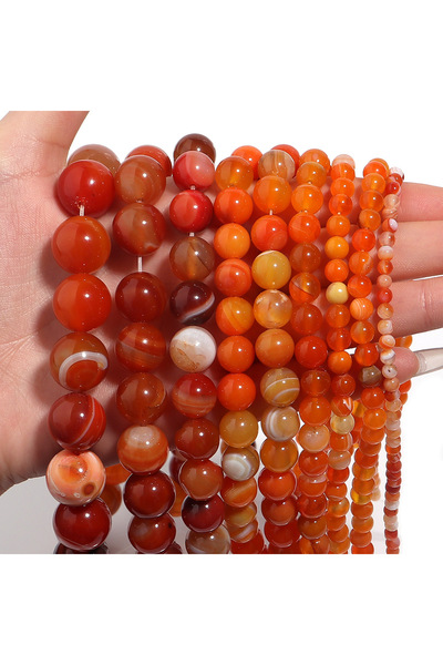 choice2 8mm approx 46pcs Orange 1 Strand Orange Natural Agate Loose Beads Gem...