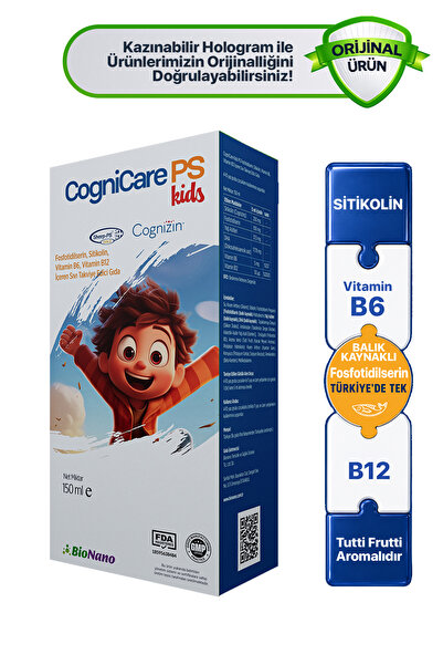 cognicare PS KIDS Fosfotidilserin, Sitikolin , Vitamin B6 ve B12 Şurup 150ml